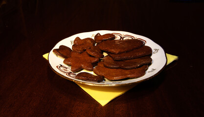 brown home - baked gingerbread on a light plate