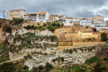 Fototapeta na wymiar Sorbas is a small town in Almeria, with its houses near a precipice of gypsum rocks, forming a very attractive landscape, Spain