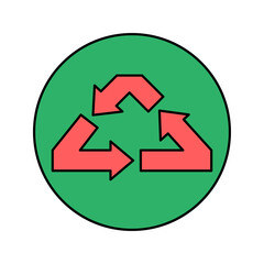creative recycling shape icon vector