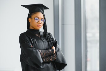 A pretty african american woman graduate