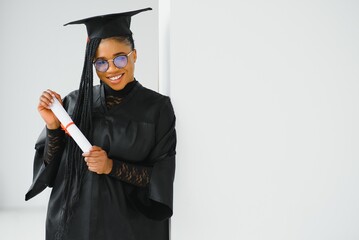 A pretty african american woman graduate