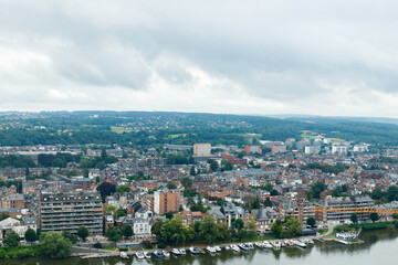 Panoramic view of city Namur, Wallonia, Belgium in summer