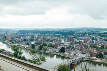 Obraz premium Panoramic view of city Namur, Wallonia, Belgium in summer