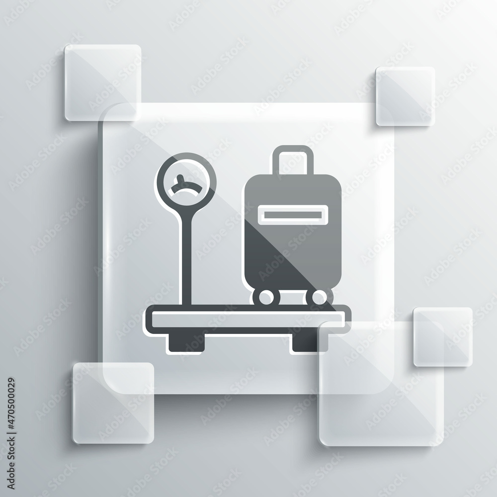Poster grey scale with suitcase icon isolated on grey background. logistic and delivery. weight of delivery