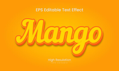 Mango 3d text effect and editable vector file