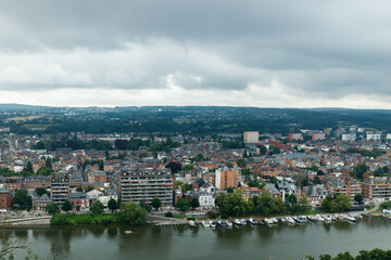 Panoramic view of city Namur, Wallonia, Belgium in summer - obrazy, fototapety, plakaty