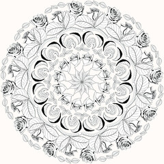 ornament fantasy with roses mandela