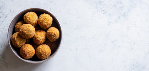 Fresh chickpea falafel. Healthy eating. Vegetarian food.