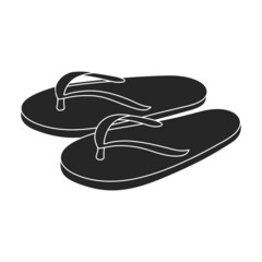 Sandal vector black icon. Vector illustration flipflop on white background. Isolated black illustration icon of sandal.