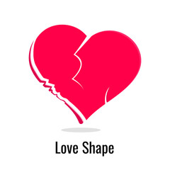 Heart or Love shape illustration.