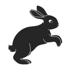 Rabbit vector icon.Black vector icon isolated on white background rabbit.