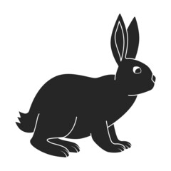 Rabbit vector icon.Black vector icon isolated on white background rabbit.
