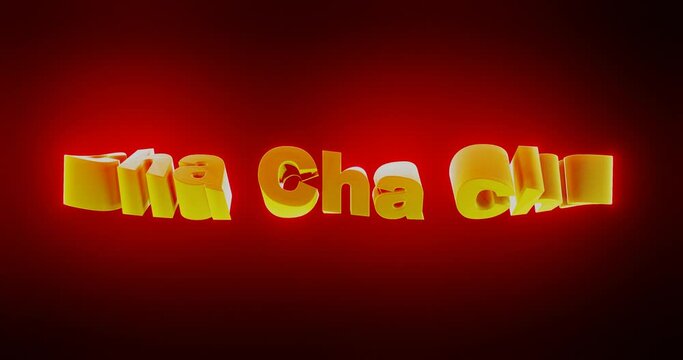 3D Cha Cha Cha Tanz Schriftzug