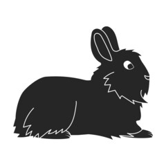 Rabbit vector icon.Black vector icon isolated on white background rabbit.