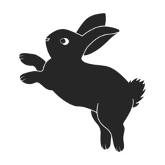 Rabbit vector icon.Black vector icon isolated on white background rabbit.