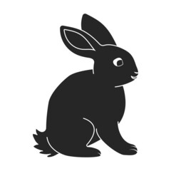 Rabbit vector icon.Black vector icon isolated on white background rabbit.
