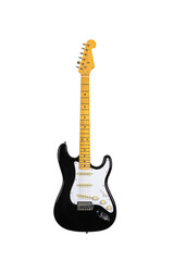 black Electric guitar isolated over white background