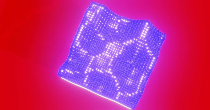 3D Gameboy Hasengesicht Neon Hintergrund
