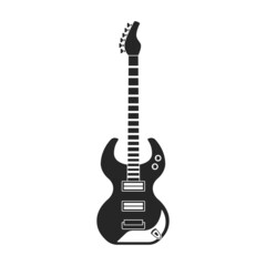 Naklejka premium Electric guitar vector icon.Black vector icon isolated on white background electric guitar.
