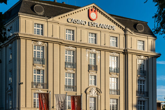 Hamburg, Germany - October 9, 2021: The Casino Esplanade downtown.