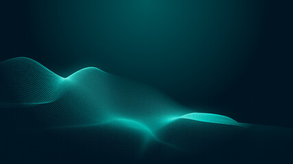 Abstract dot blue green gradient texture technology background.