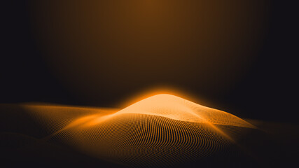 Abstract dot orange gradient wave texture technology background.
