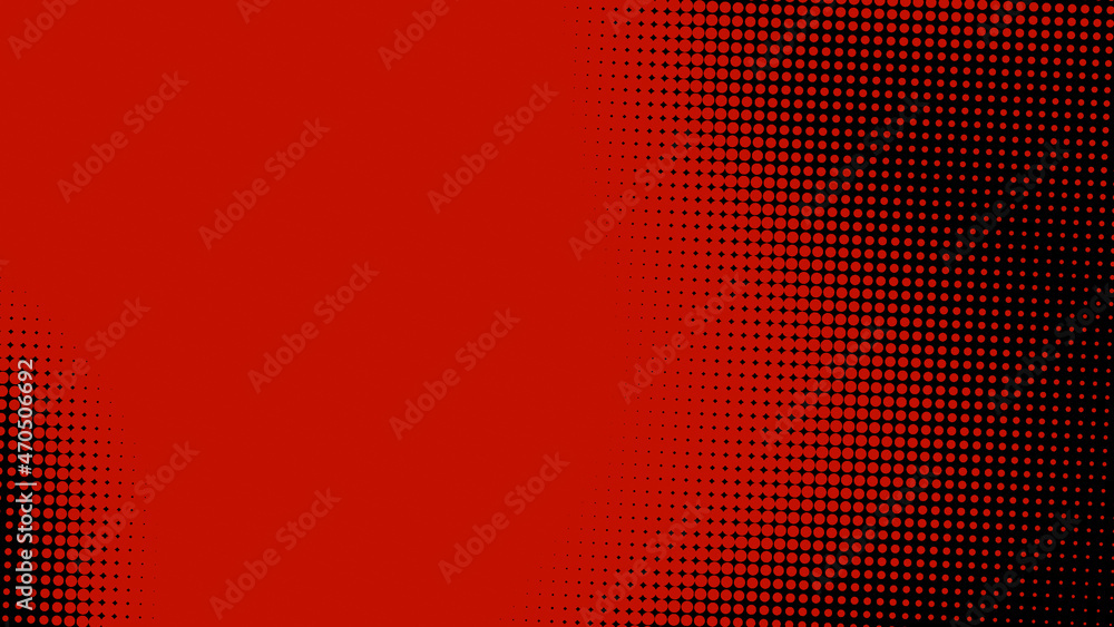 Poster dots halftone red black color pattern gradient texture background.