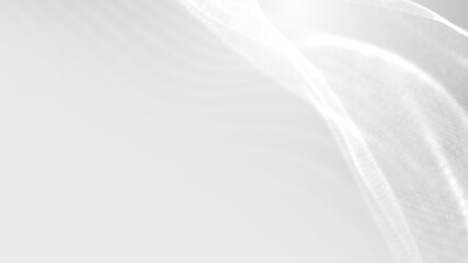Obraz premium Dot white gray wave light technology texture background. Abstract big data digital concept. 3d rendering.