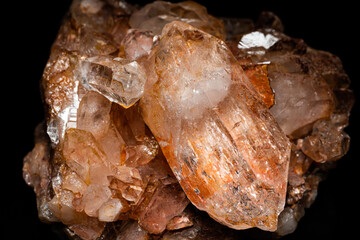 Big Quartz crystals rock in natural appearance, selective focus, found in the Caribbean river...