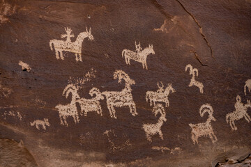 Naklejka premium Goat Petroglyphs At Wolfe Ranch