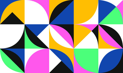 Obraz premium Vintage retro bauhaus design vector seamless pattern. Geometric shape ornament. Modern stylish texture.