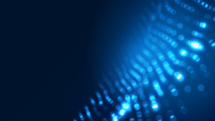 Naklejka premium Abstract dot white blue wave gradient texture technology background.