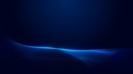 Abstract dot blue wave gradient texture technology background.