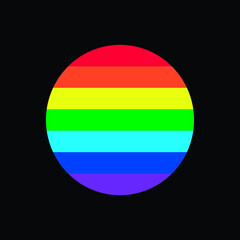 Rainbow colors layout in a circle on a black background like a planet
