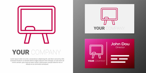 Logotype line Chalkboard icon isolated on white background. School Blackboard sign. Logo design template element. Vector
