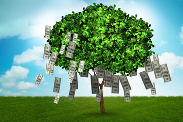 Money tree in business concept - 3d rendering
