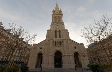 Fototapeta na wymiar Saint Joseph des Nations church was built in 1867-74 in a roman style . Paris. France
