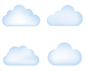Cloud ​set, icon, stock vector, logo isolated on a white background. Illustration