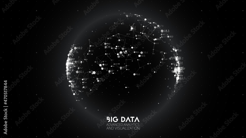 Poster big data visualization. futuristic infographic. information aesthetic design. visual data complexity