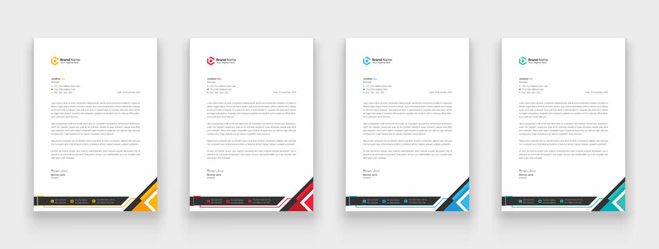 Modern And Abstract Corporate Company Business Letterhead Template