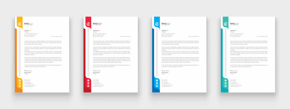 Elegant and modern company business letterhead template