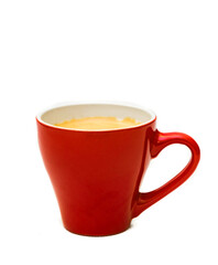 Red cup with black coffee isolated	