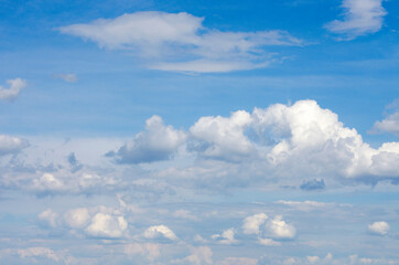 White clouds in blue sky