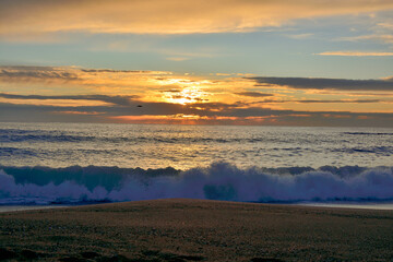 sunset over the field