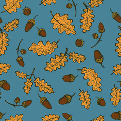 Oak. Vector seamless pattern