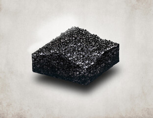 3D Isometric carboniferous, coal section isolated in light background - 470520249