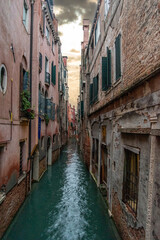 Fototapeta na wymiar Narrow Canal in Cannaregio District, Venice