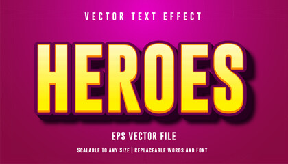 Editable text effect heroes game style