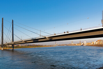 D&uuml;sseldorf Bridge over the Rhine River