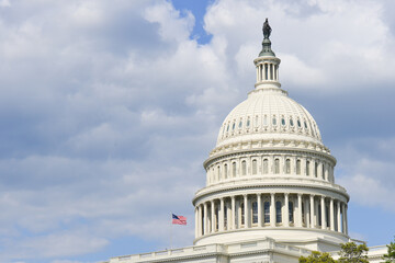 Fototapeta na wymiar US Capitol Building in clouds - Washington DC United States